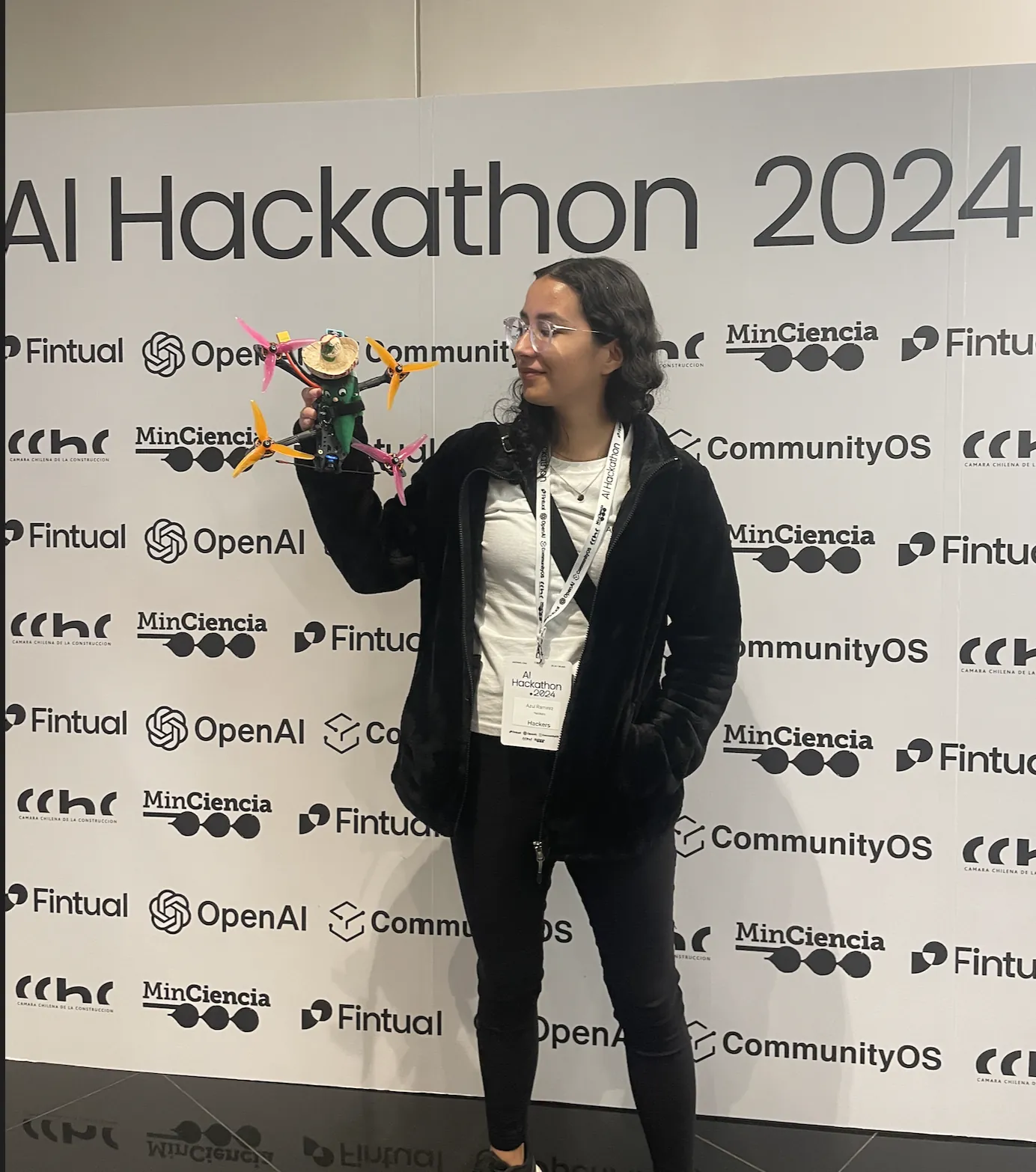 Azul at AI Hackathon Chile, collaborating on innovative projects